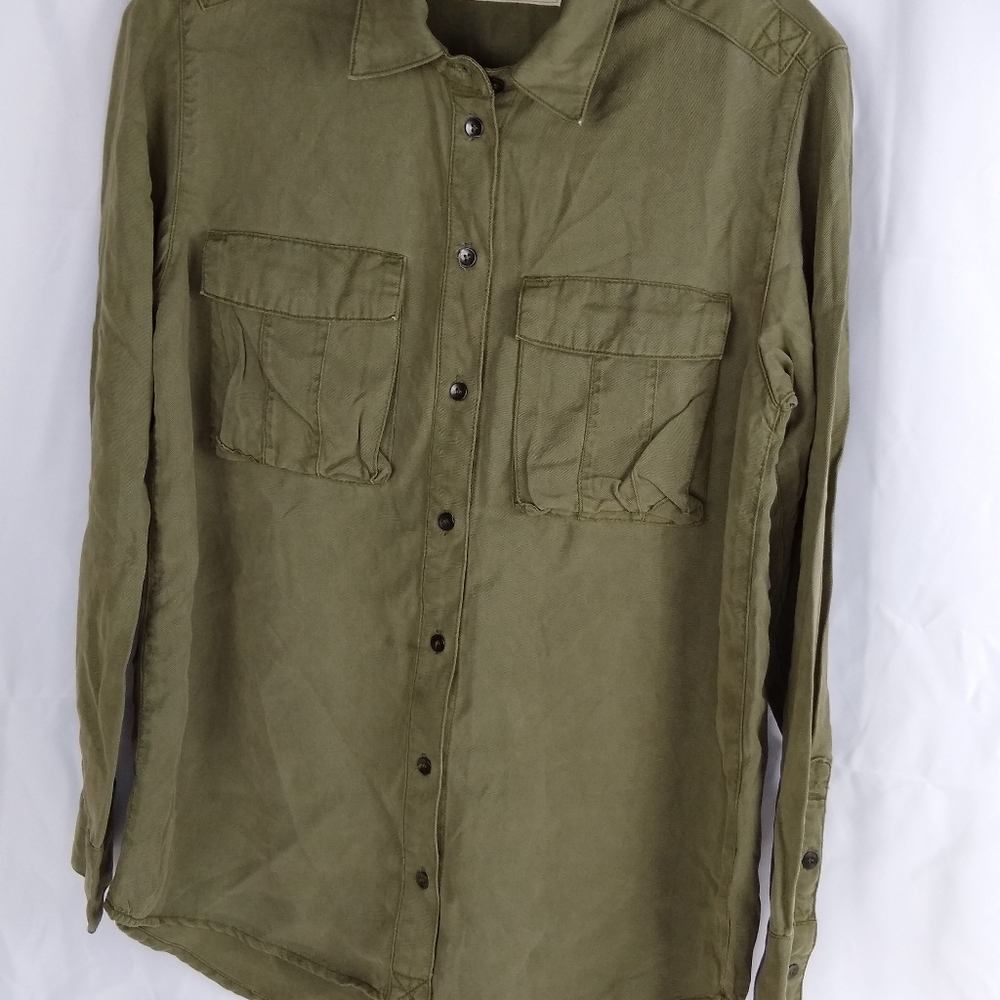 Pistola Women's Size XSmall Long Sleeve Button Down Blouse NWOT Flaw 